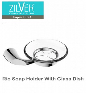 Zilver Rio Soap Holder With Glass Dish